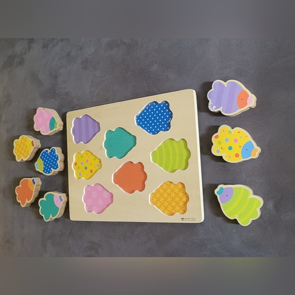 Green Start Chunky Wooden Garden Circles Puzzle - Picture 4 of 5